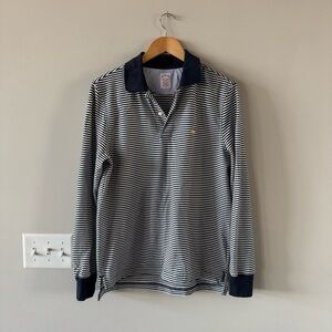 Like new! Brooks Brothers Navy Striped Collared Polo Shirt - Original Fit